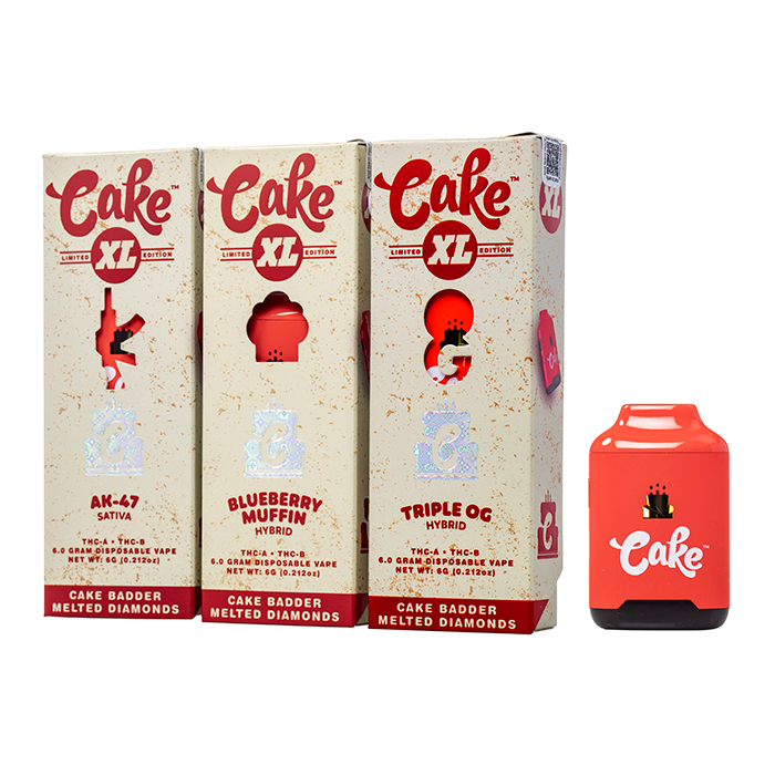 Cake Vapes Disposable Cake Glow THCA Disposable 3G  Bertha's Depot Cake  Badder Melted Diamonds XL Disposable 6G