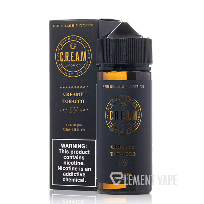 Cigar Cream Tobacco vape flavor, premium cigarillo, leather-bound lounge, creamy tobacco vape, luxurious smoking experience - Creamy Tobacco IV - C.R.E.A.M - 120mL $15.99