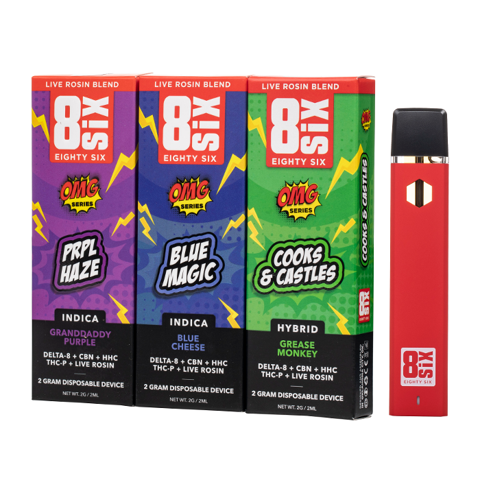 Eighty Six Live Rosin Blend OMG Series Disposable 2G $16.99