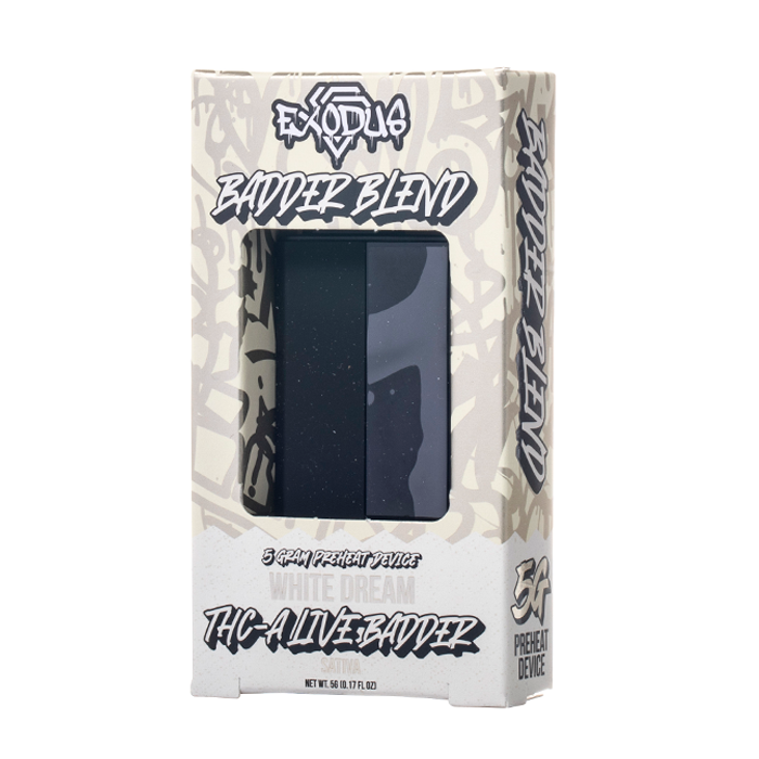 exodus badder blend preheat thca disposable vape 5 grams Exodus Badder Blend Disposable Vape 5g main image 1