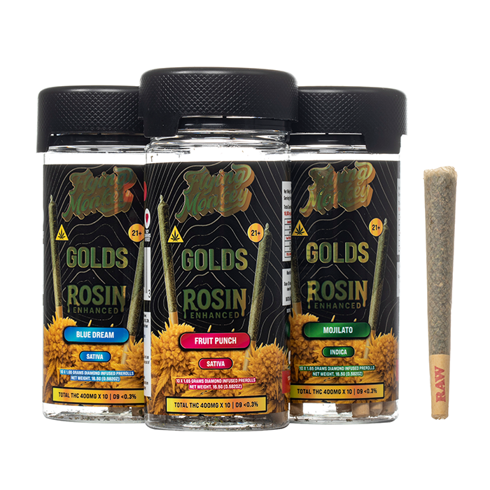 Flying Monkey Golds Rosin Enhanced Prerolls 16.5G - $34.99