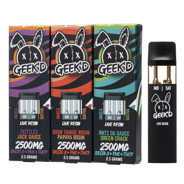 Geek'd Extracts Delta-8 + PHC + THC-P Disposable 2.5G $19.99