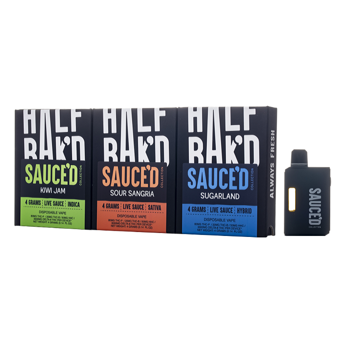 taco flavored vape Half Bakd Live Resin Sauced Disposable 4G Type:Mesh 1.2 ohm COREX 3.0 [2mL] Discount Vape Pen Promos Pixl