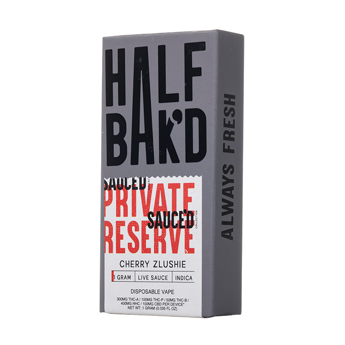 Half Bak'd Sauce'd Private Reserve Live Resin Disposable 1G $14.99
