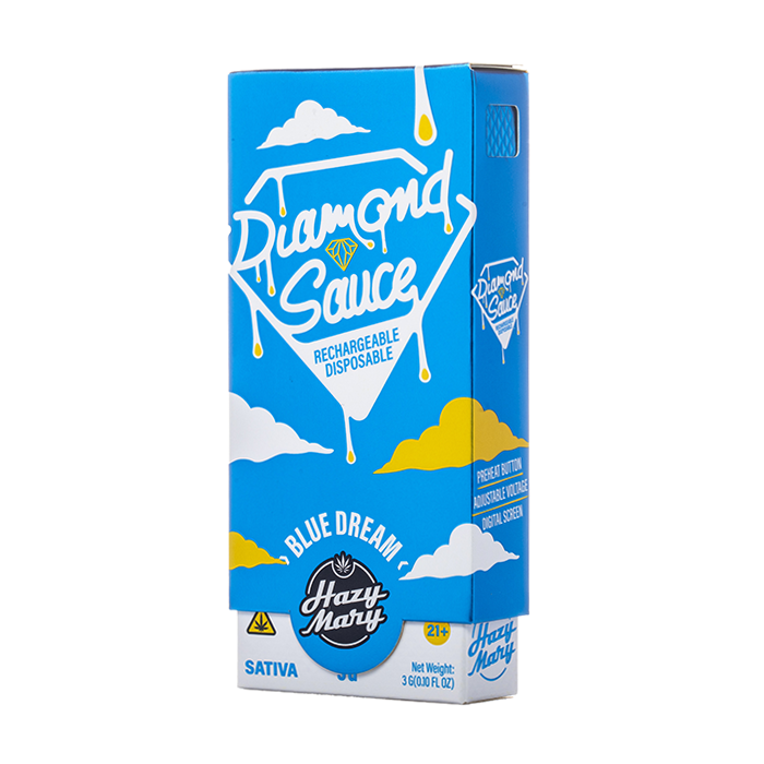 purple blue diamond vape review Hazy Mary Sauce Disposable 3G Sale Purple Diamond THCa | Nicotine Strength:6 mg - Medium Strength (Extra Intense Packaging)