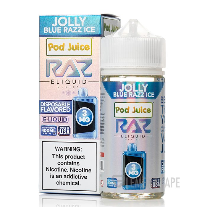 Jolly Blue Razz Ice - Pod Juice x RAZ E-Liquid - 100mL $13.99
