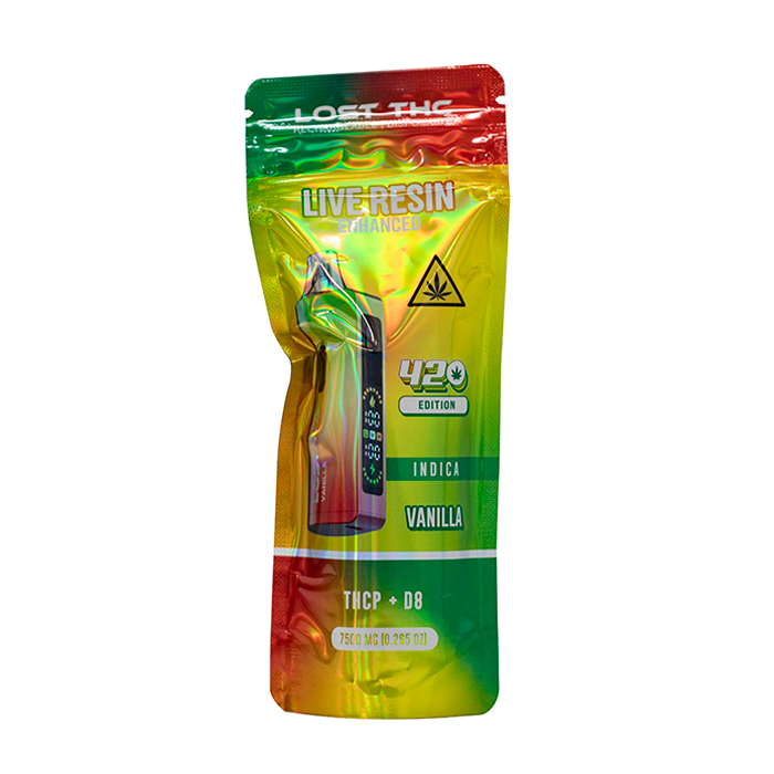 Lost THC Live Resin Enhanced Rainbow THCP Disposable 7.5G - $24.99 Lost THC Live Resin Enhanced Rainbow THCP Disposable 7.5G - $24.99