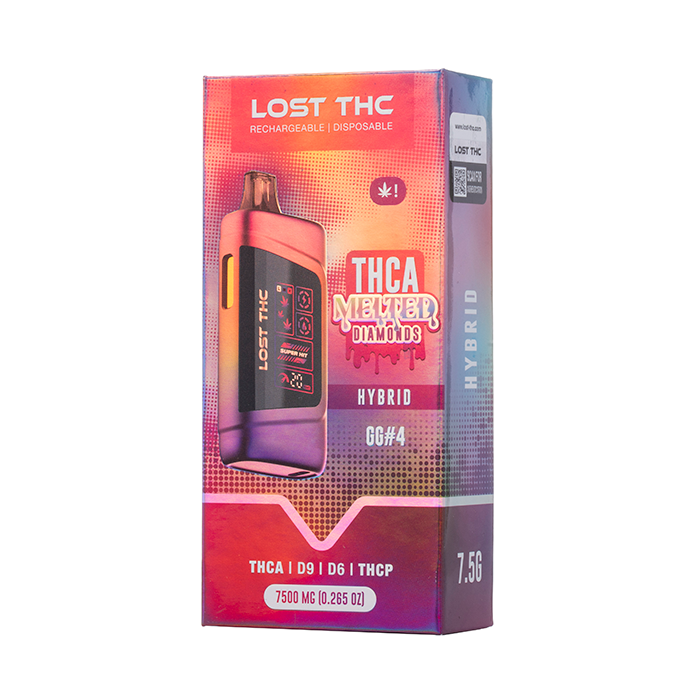 lost thc thca melted diamonds disposable vape 3 gram LOST THC: THCA LIQUID DIAMOND CURVED SCREEN DISPOSABLE main image 0