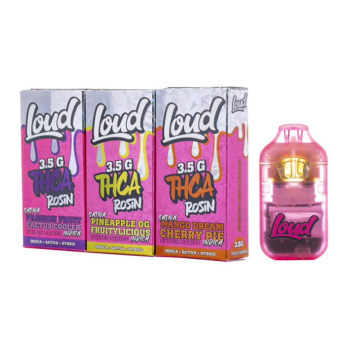 loaded disposable vapes LOUD THCA Rosin Switch 3.5G FD Volume:1.9ml Blue Blast - Skwezed