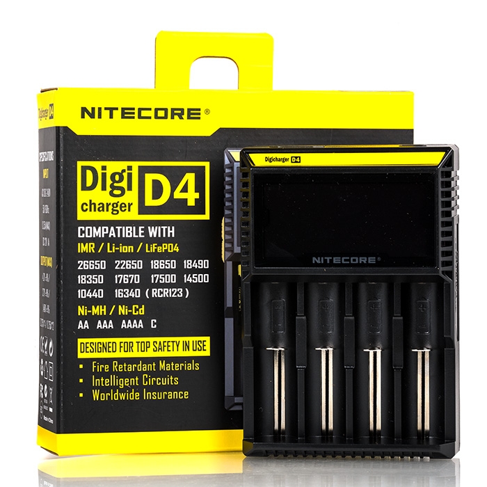 nitecore d4 charger for vape batteries Nitecore Digicharger D4 Universal Battery Charger