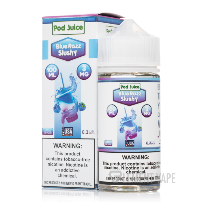 Blue Razz Slushy - Pod Juice E-Liquid - 100mL $13.99
