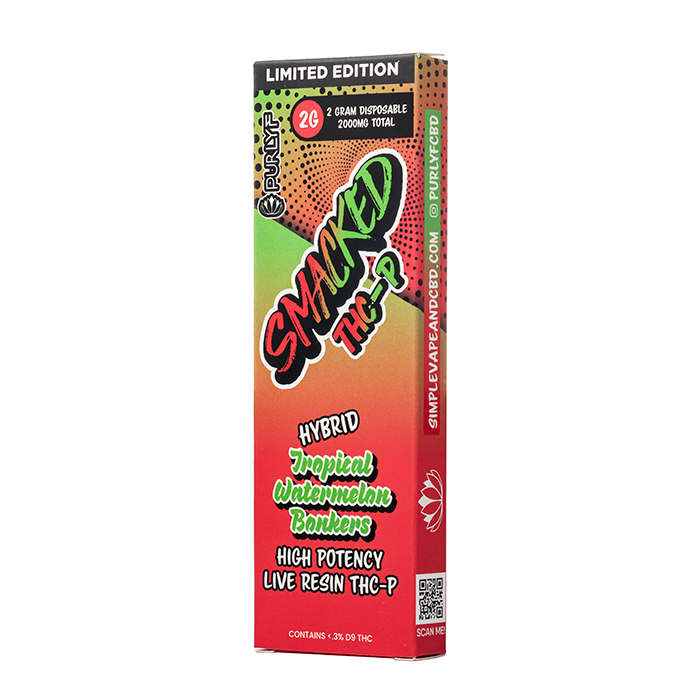 Smacked Carts Disposable Diapers PURLYF SMACKED Double Cartridge Gobstopper  INDICA 2x2G Australia Smak'd Vape