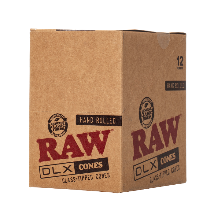 RAW DLX Glass Tipped Cones 12ct