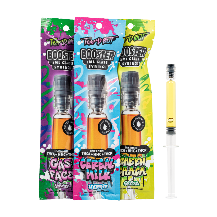 Trap'd Out Booster Live Rosin Syringe 3mL Trap'd Out Booster Live Rosin Syringe 3mL