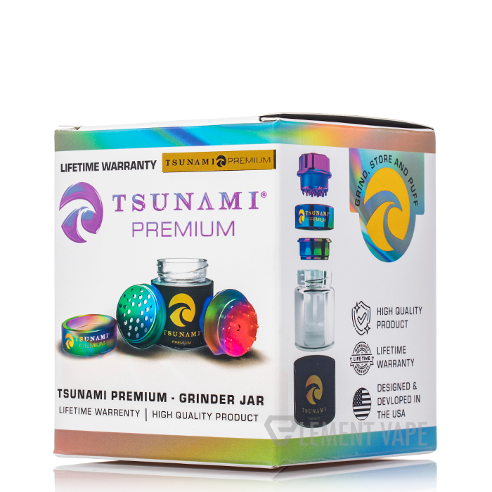 Tsunami Premium Metal Grinder Air Tight Glass Jar - $13.99