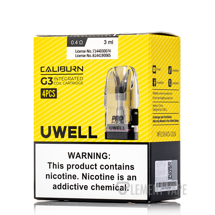 uwell caliburn g3 0.9 ohm Uwell Caliburn G3 Replacement Pods 4 Pack — $11.99 main image 1