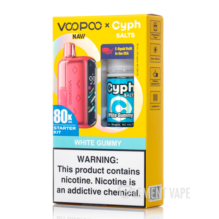 voopoo navi pod 50K Kit X Cyph Salts Bundle Flavor:Strawnana best vape wholesale uk Uwell Caliburn GK3 Pod