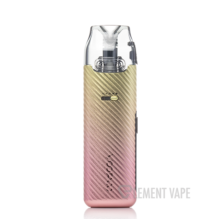 elfbar nachfüll pod läuft aus aspire breeze vape pod electronic cigarette device with a pack of marlboro  cigarettes and one cigarette placed outside on a white textured table, isol  Stock Photo main image 0