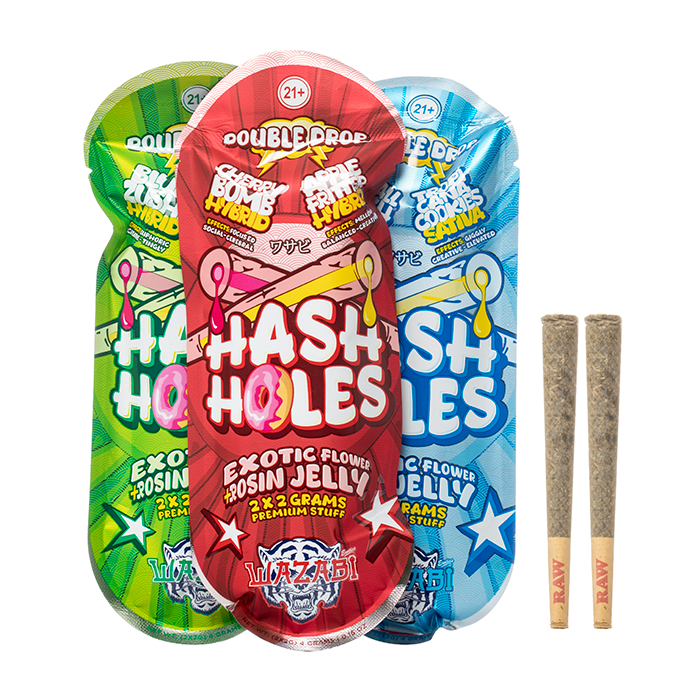 Wazabi Exotics Double Drop Hash Hole Prerolls 4G $9.99