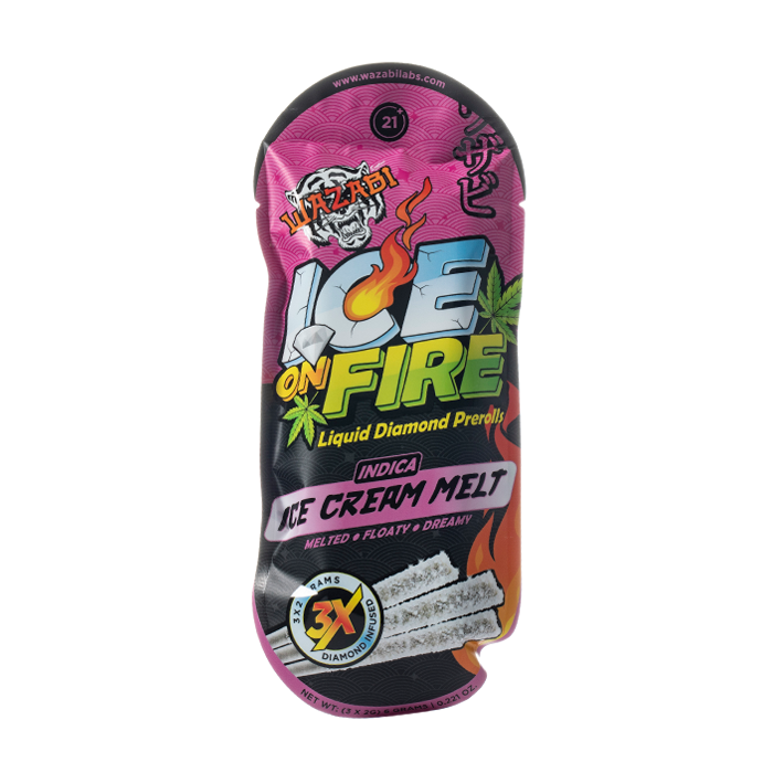 Wazabi Exotics Ice on Fire Liquid Diamonds Prerolls 6G