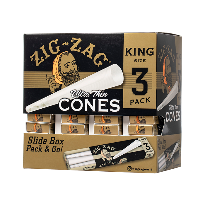 Zig Zag Ultra Thin King Size Cones - 108ct Box - $34.99