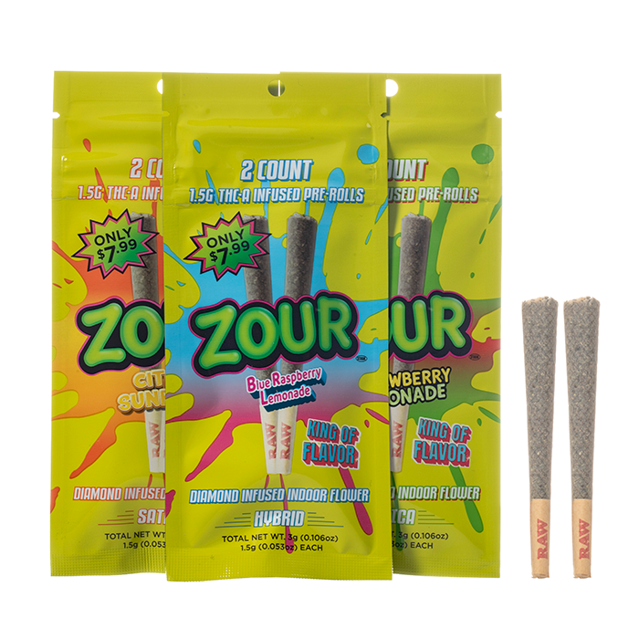Zour Stash Diamond Infused THCA Prerolls 3G - $7.99
