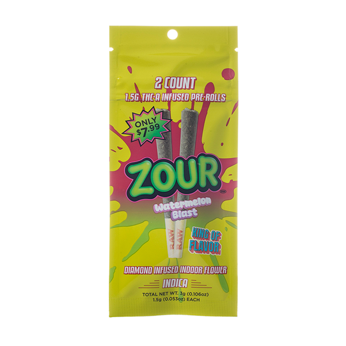 Zour Stash Diamond Infused THCA Prerolls 3G - $7.99