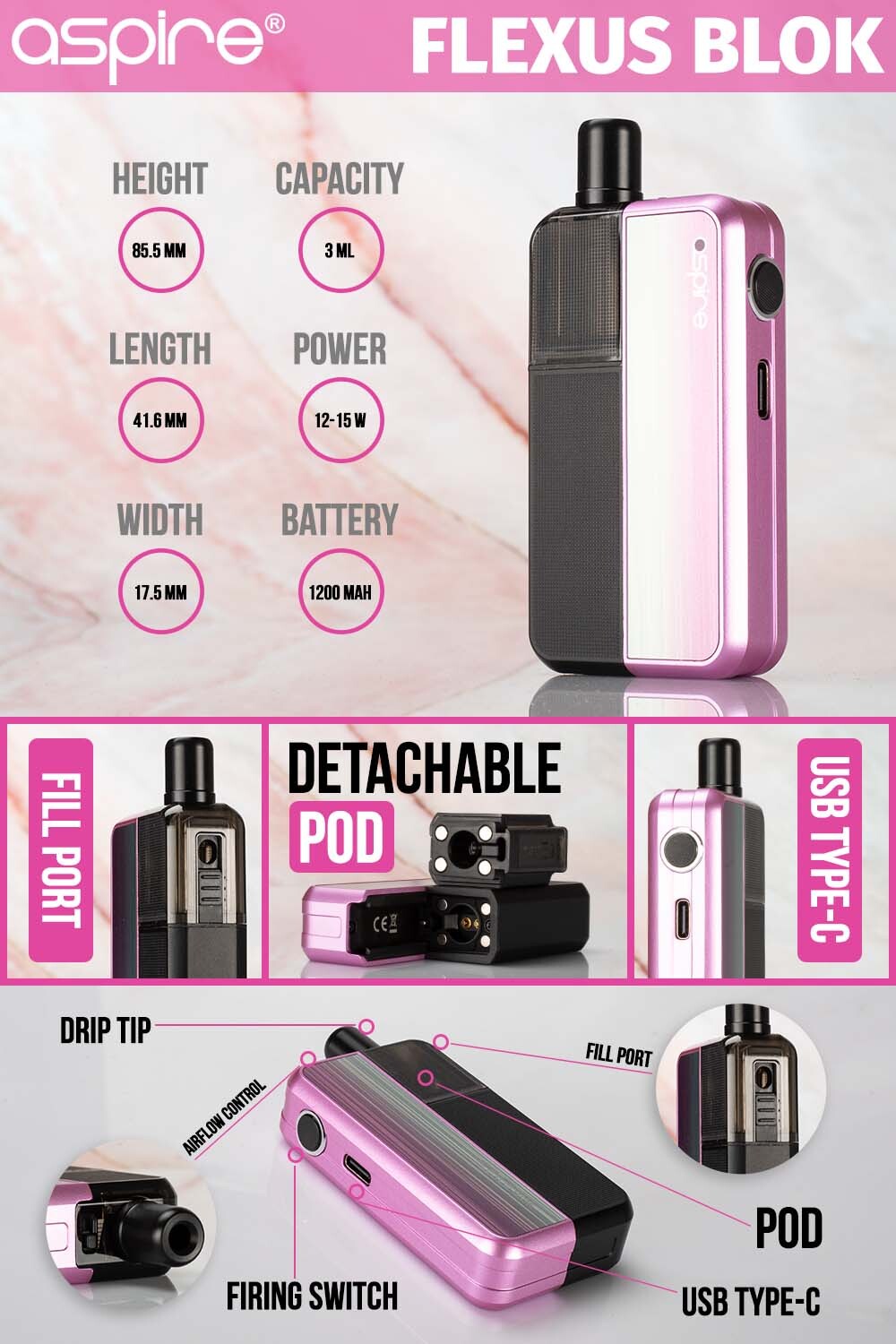 al fakher crown bar blackcurrant ice Aspire Flexus Blok Kit