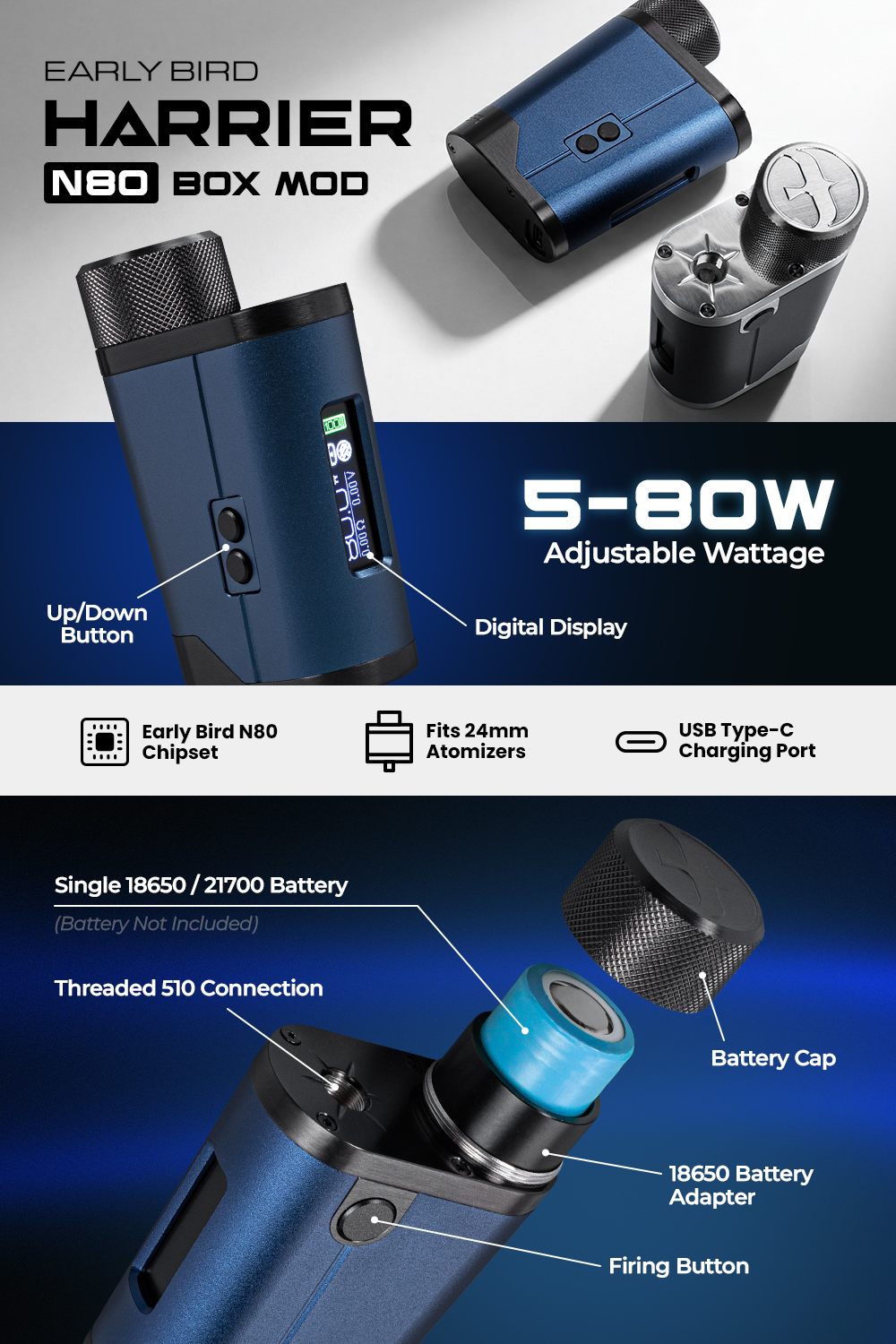 box mod 24mm Buy Authentic Vandy Pulse BF Squonk Mod Pulse 24 BF RDA Kit Pink main image 0