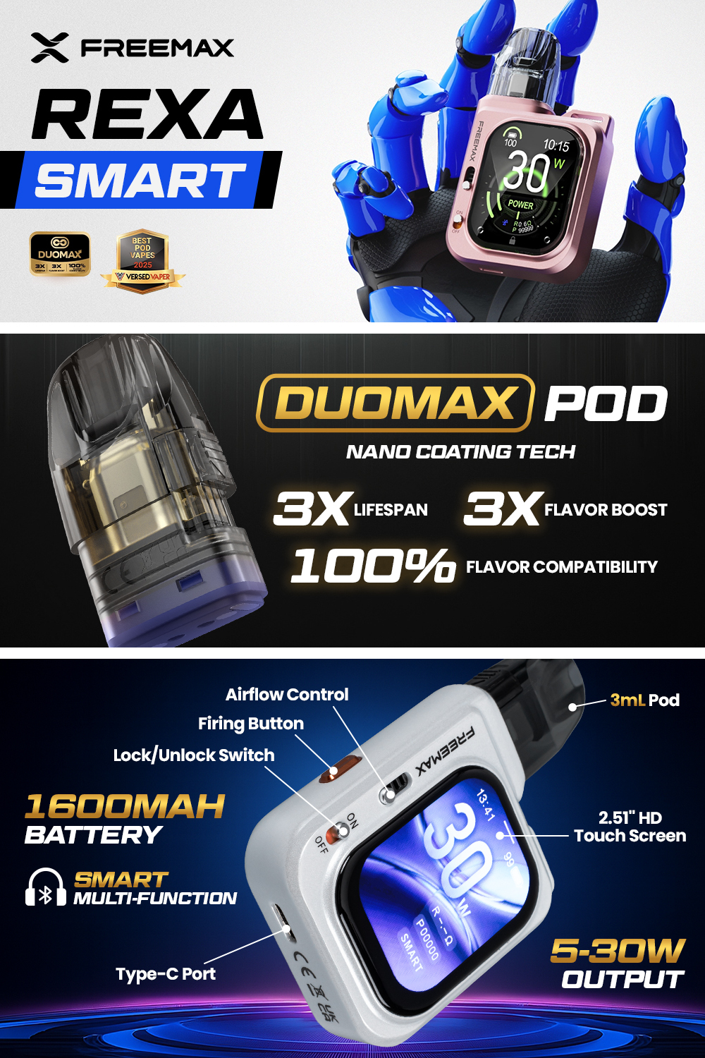 rexa smart vape Freemax REXA Smart 30W Pod System