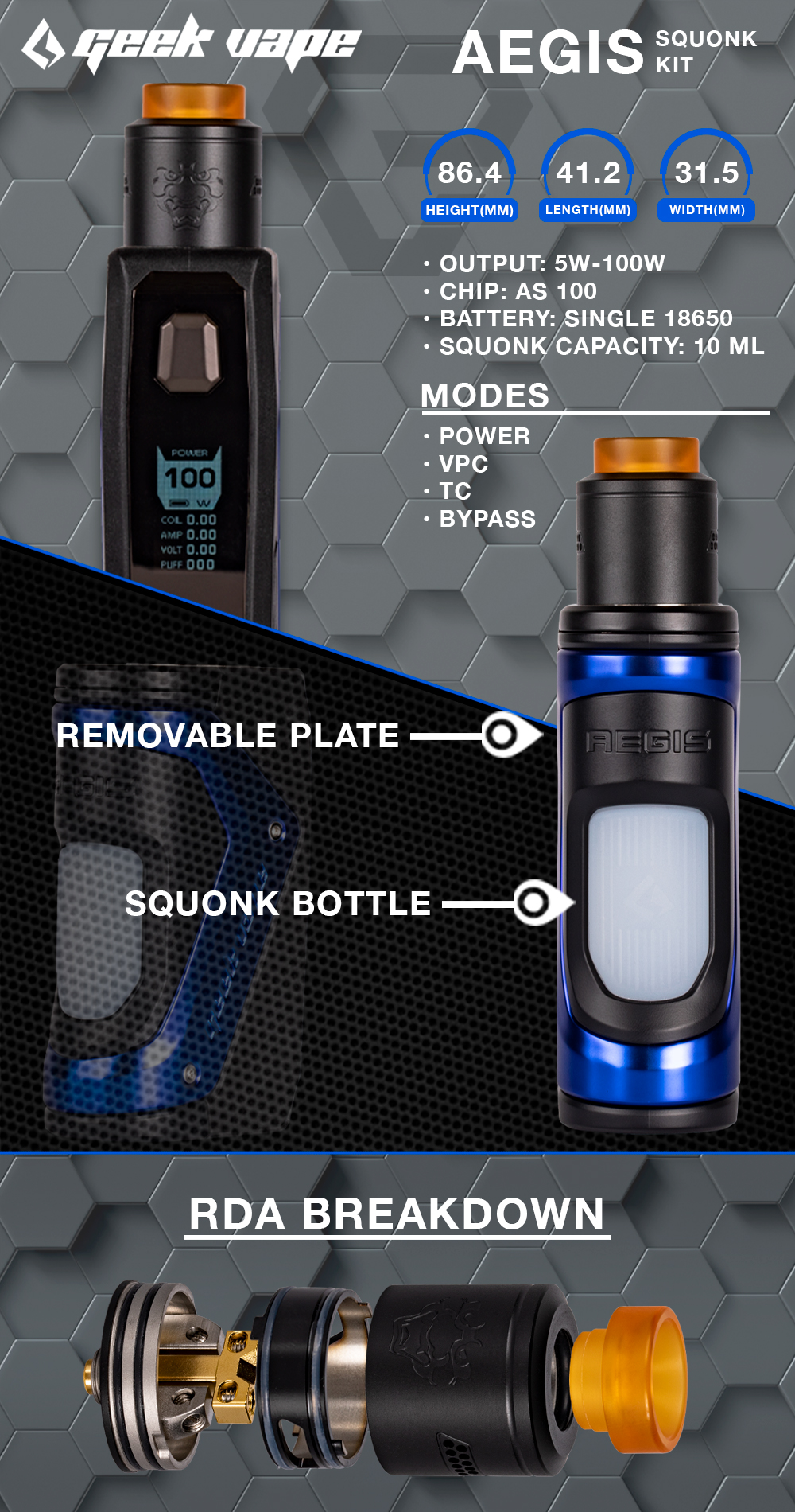 geekvape aegis gold Geek Vape Aegis Legend 3 200W Starter Kit  Vape Society Supply