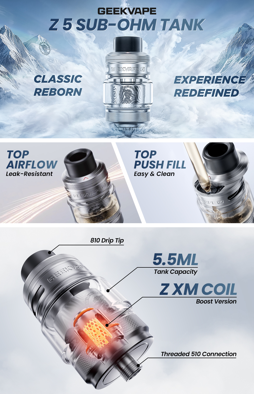 Geek Vape Z 5 Sub-Ohm Tank $27.99