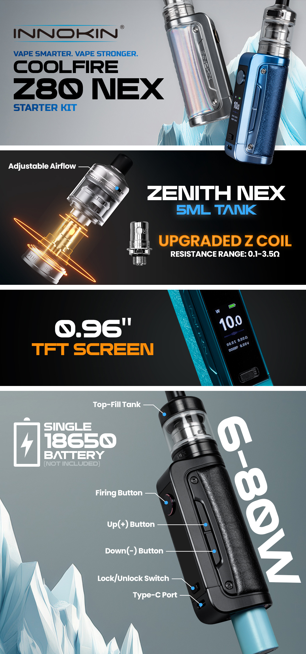 Innokin Coolfire Z80 NEX Kit - $59.99