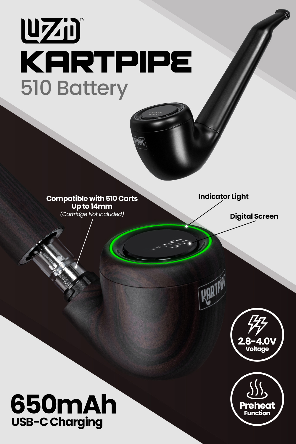 Luzid Kartpipe 510 Battery - $17.99