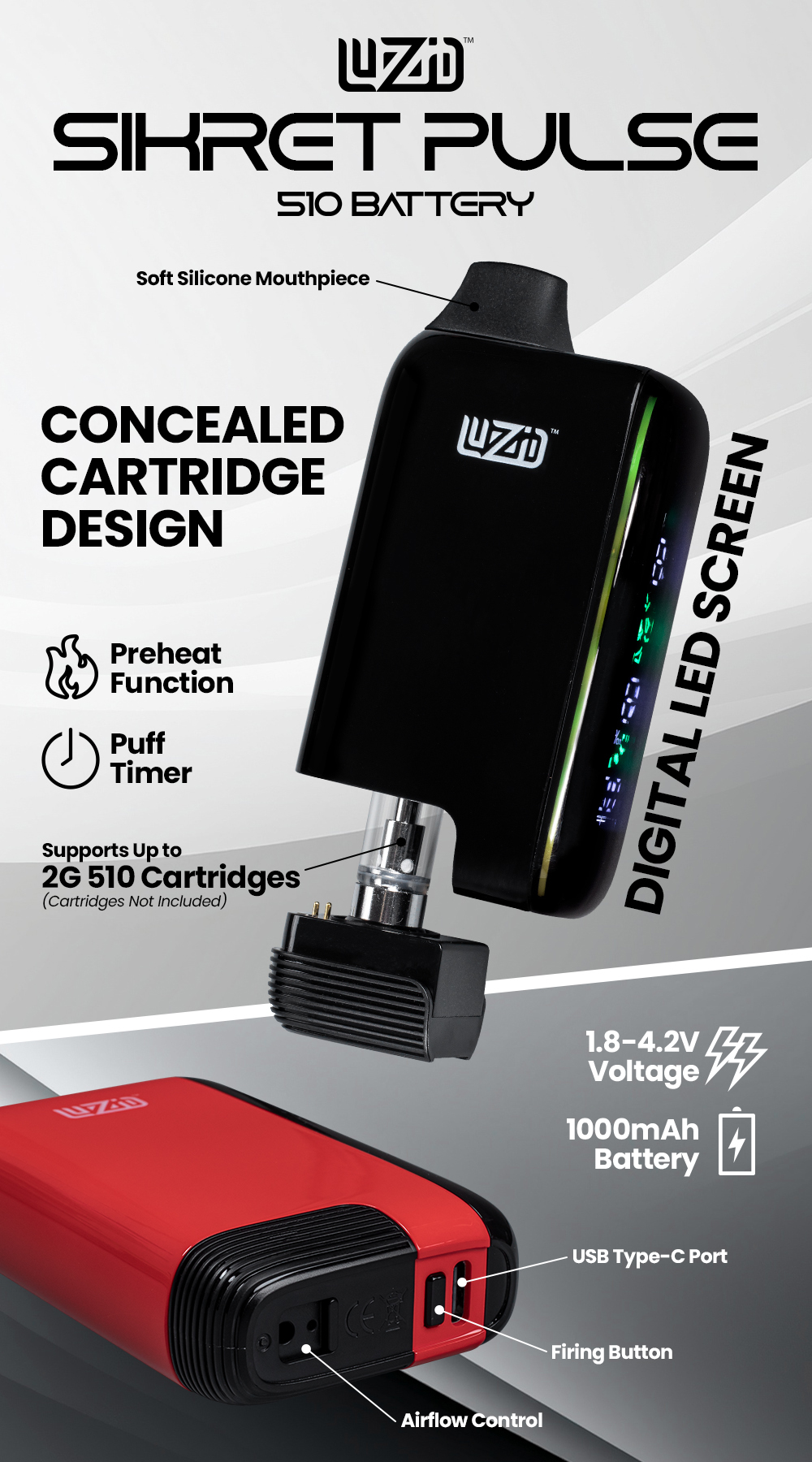 how much is elf bar vape Breeze Pro Discreet 510 Battery main image 1
