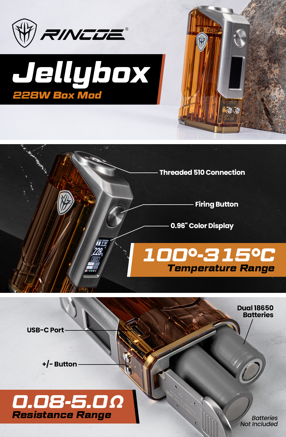 Rincoe Jellybox 228W Box Mod
