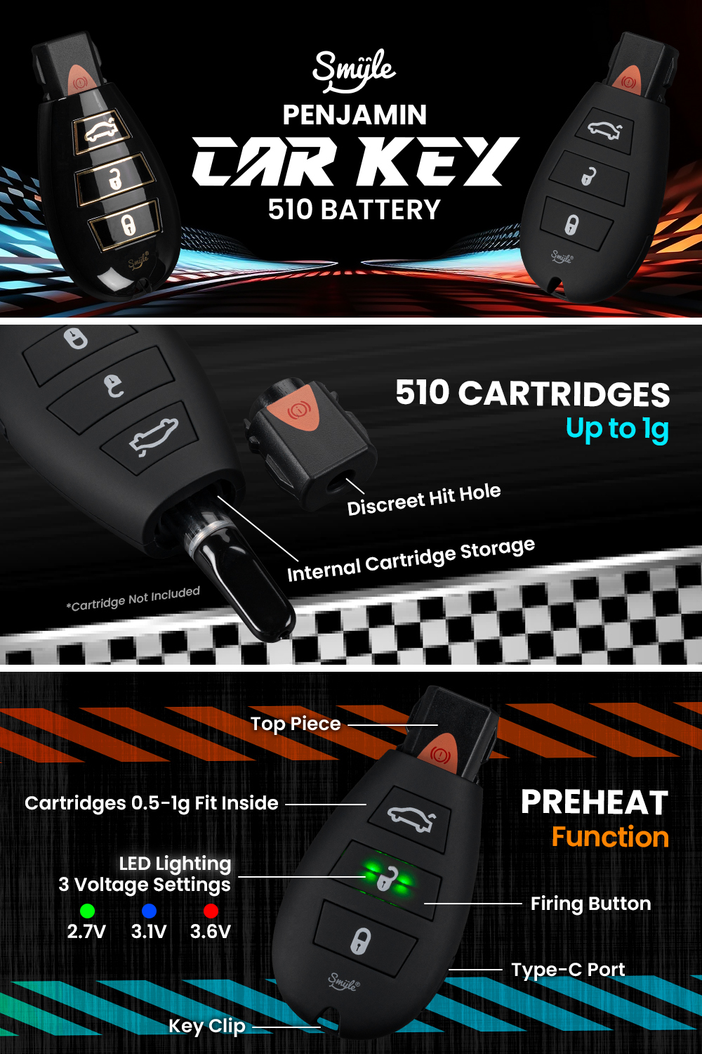 7 eleven vape price Vape Battery Pro | Key Fob Style | 3 Heating Options