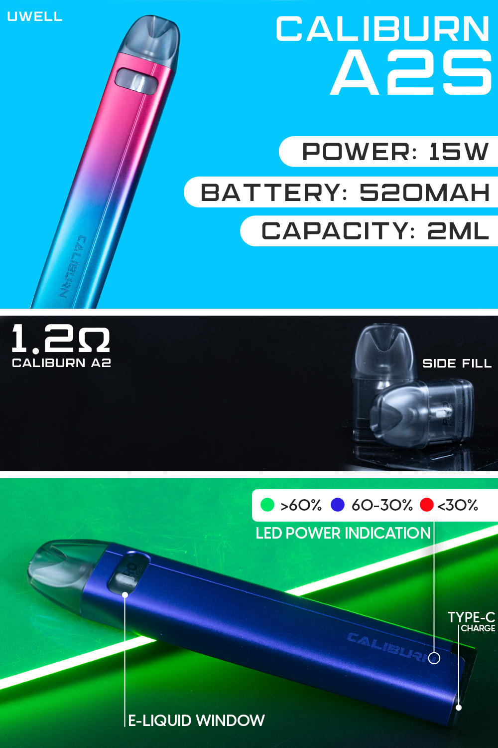 Uwell CALIBURN A2S Pod System