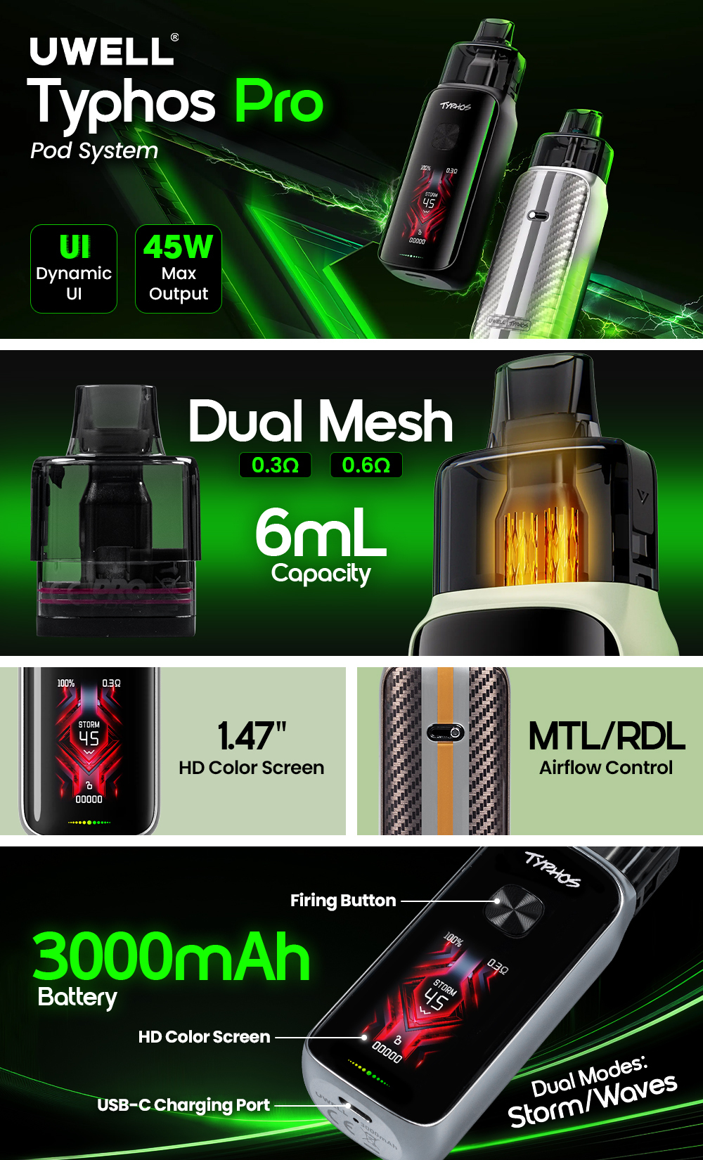 elfbar elfa kaufen Uwell Typhos Pod Kit - 2000mAh