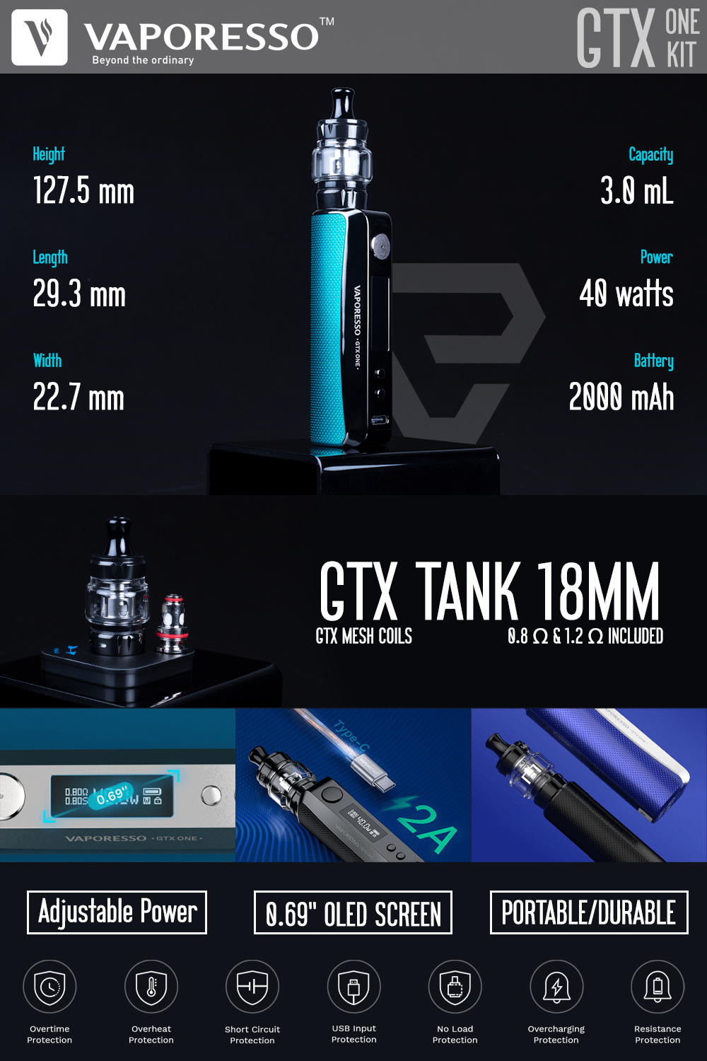 Vaporesso GTX One 40W Starter Kit - $59.99