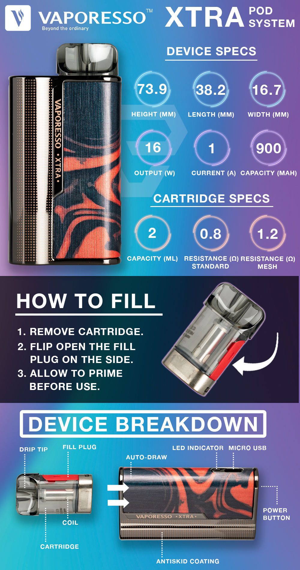 elfbar nachfüll pod läuft aus Vaporesso XTRA 16W Pod System $49.99