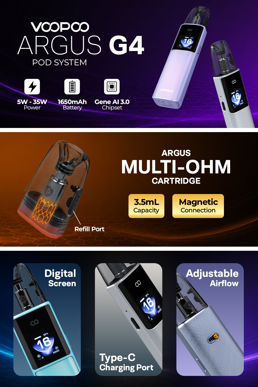 voopoo argus 4 VOOPOO Argus G4 35W Pod System