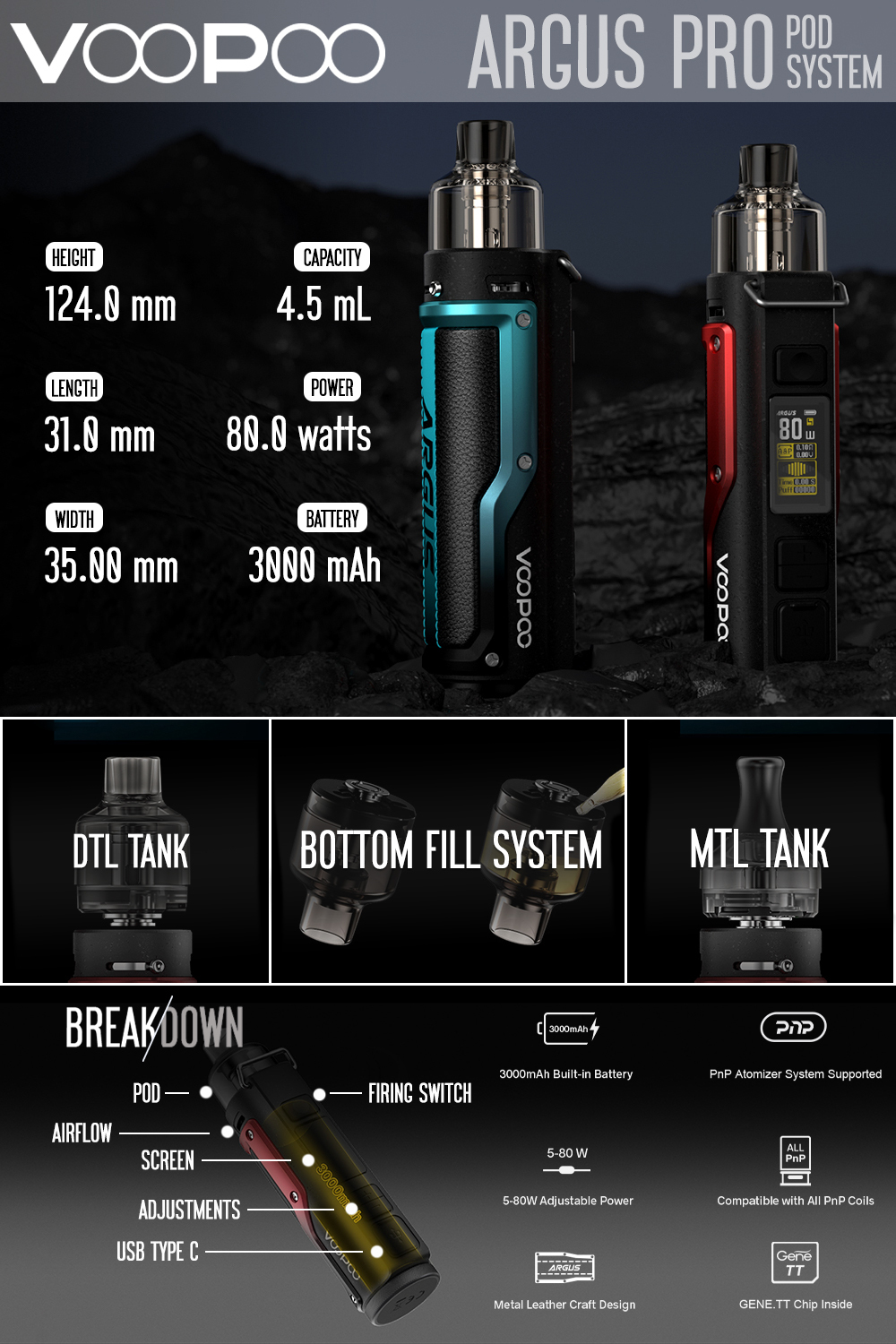 VOOPOO ARGUS PRO 80W Pod Mod Kit