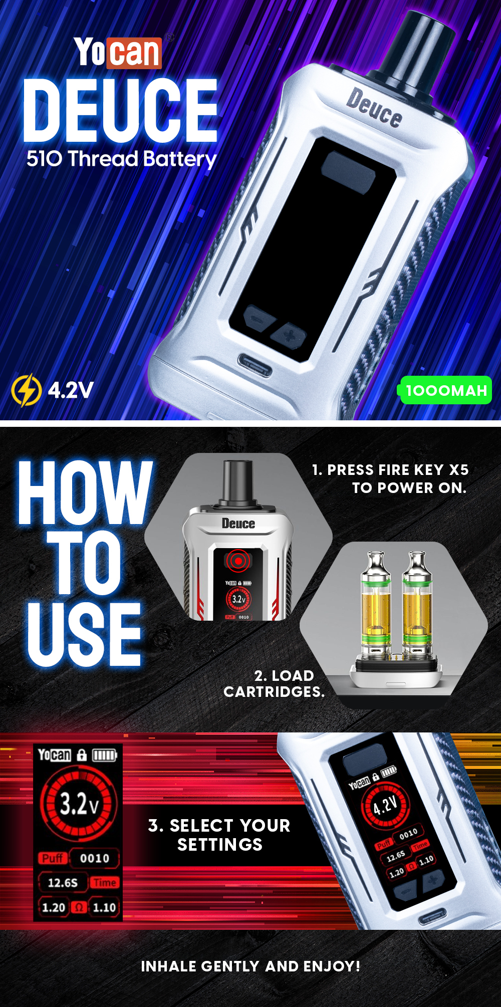 Yocan Deuce 510 Battery Yocan Deuce 510 Battery
