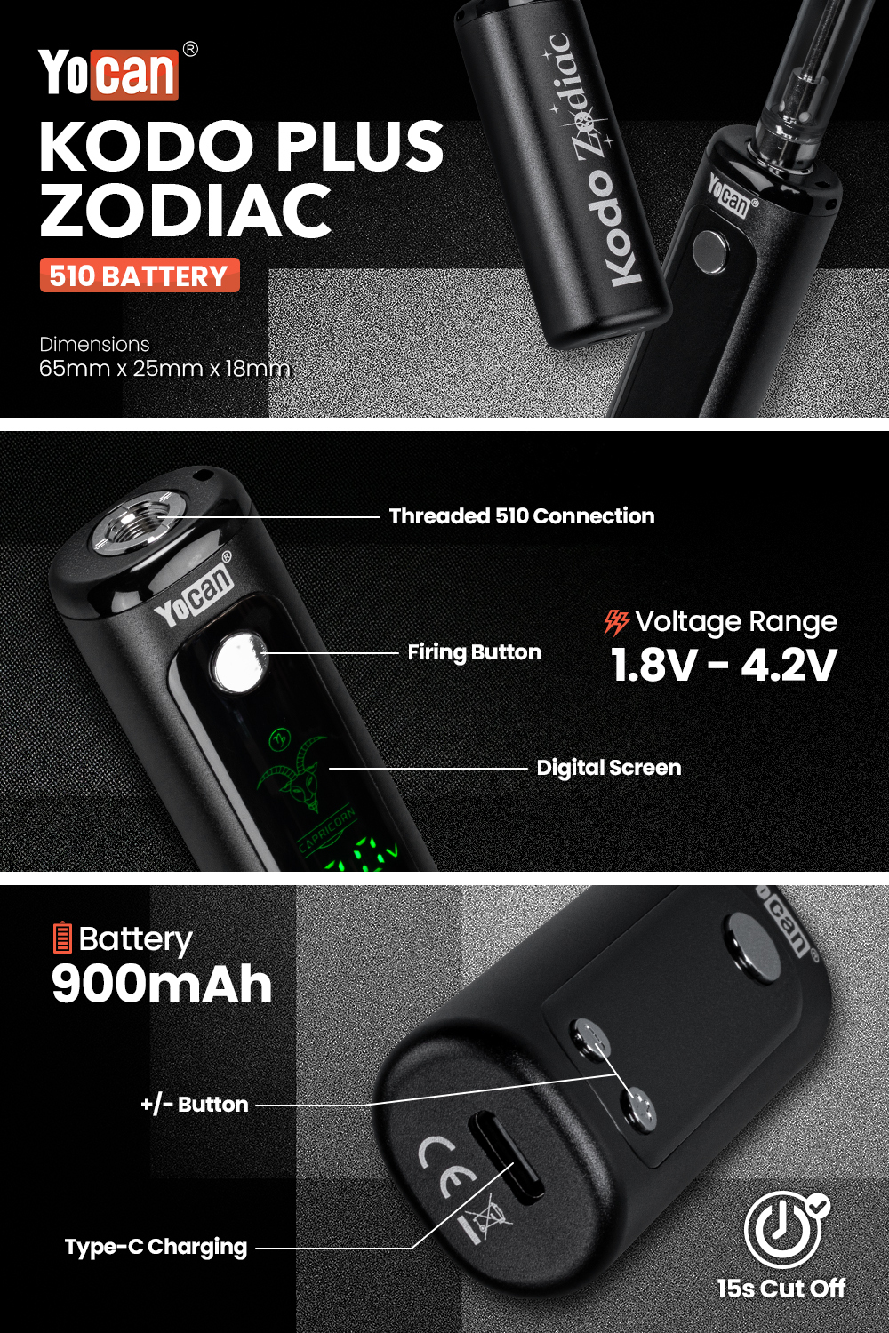 Yocan KODO PLUS ZODIAC 510 Battery